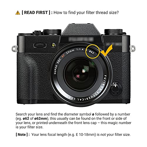 JJC 62mm ND Filter ND1000 Fixed 10-Stop Neutral Density for Camera Lens