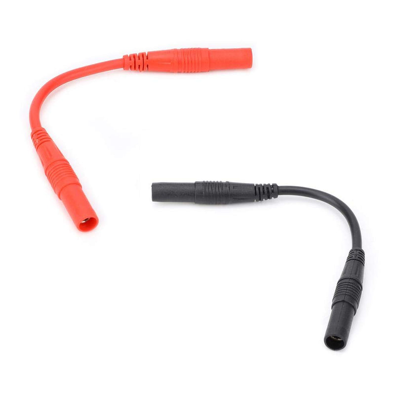 [Australia - AusPower] - 10cm 4mm Test Cable Banana Plug Multimeter Probe Test Cable Female Head Test Probe Cable Wire Cable Banana Plug Test Wire Extension Cable (Black and Red) 