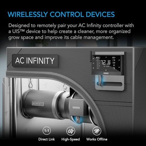 AC Infinity UIS Wireless 1:1 Transmitter and Receiver 2 Pack | Replaces wired connection cables, 26 feet maximum range, 2.4 GHz remote connection to UIS devices and controllers