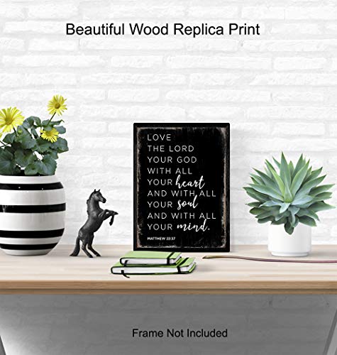 Masculine Christian Wall Art - Holy Scripture Wall Decor - Religious Gifts for Women, Men, Bedroom, Living Room - Bible Verses Decor - Inspirational Positive Quotes Plaque Sign Poster - Unframed