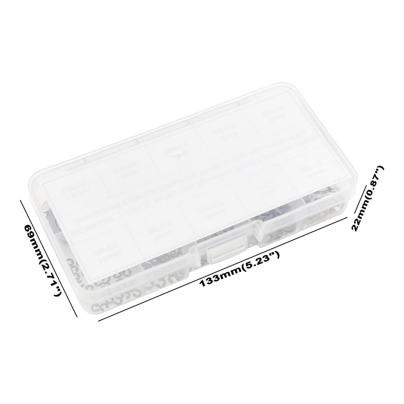 [Australia - AusPower] - 330PCS Metric 1.5mm-10mm 304 Stainless Steel E-Clips External Retaining Rings Assortment Kit;Side-Mount External Retaining Circlip Rings 
