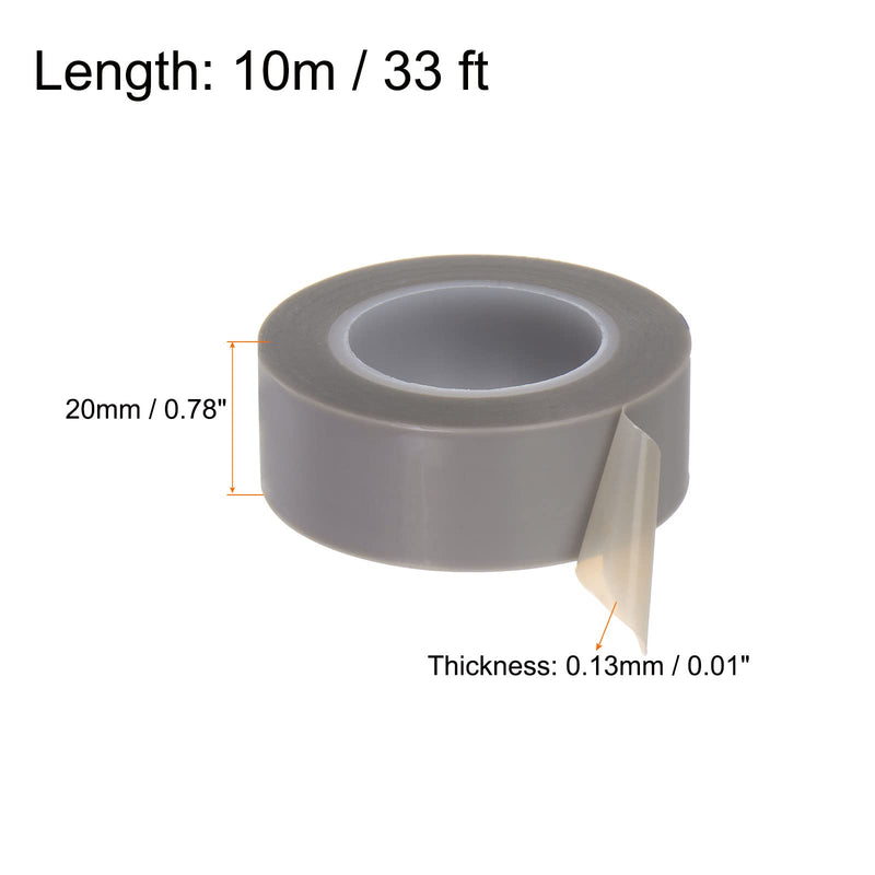 HARFINGTON PTFE Film Tape Roll, 0.8" x 33 ft High Temperature Tape 0.13mm Thickness with Single Side Adhesive for Vacuum Sealer Machine, Hand Impulse Sealers, Gray