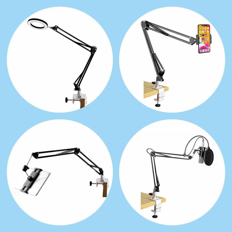 [Australia - AusPower] - Replacement Clamp for 1/2” Base Magnifying Lamp，Desk Lamp，Magnify Lamp，Swing Arm Lamp，Phone Mount，Ipad Mount，Tablet Holder，Mic Holder (Silver) Silver 