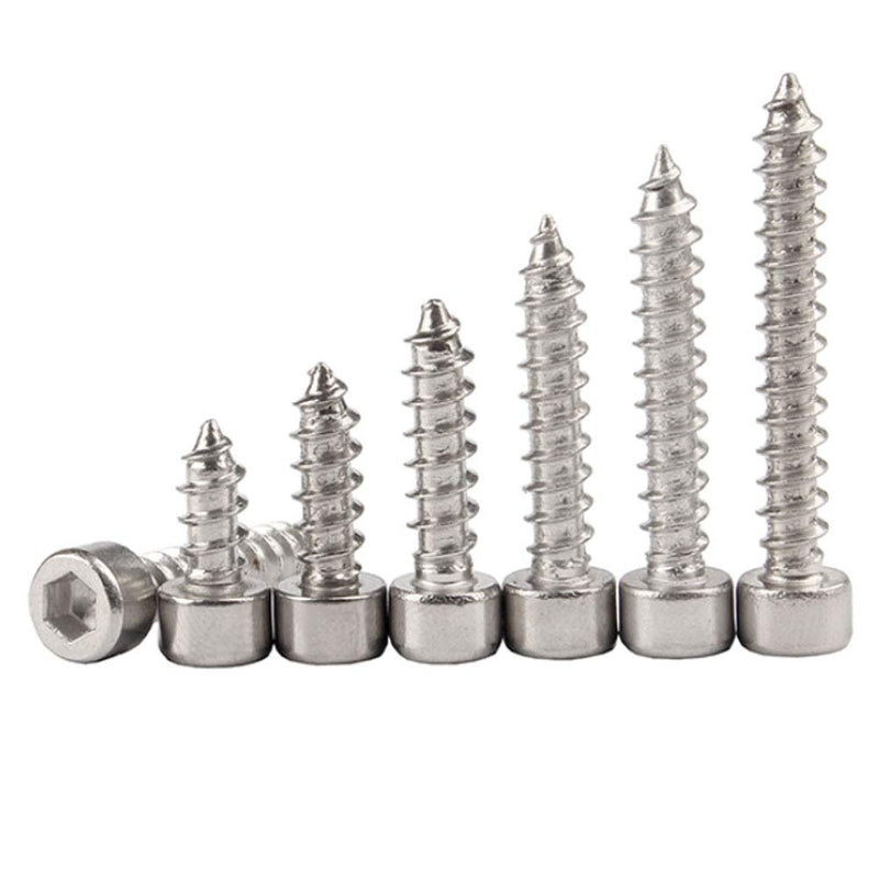 [Australia - AusPower] - Fasteners Tools Nails Screws - Hardware Self Tapping Screws Metric Thread Stainless Steel Hex Socket Cap Screw M4 M5 M6 M5x25 (30pcs) Silver 