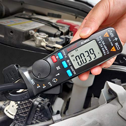 BSIDE DC clamp meter black, true RMS 6000-count digital multimeter with back clip and auto-ranging display