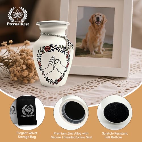 Mini Pet Keepsake Urn, Dual Physical & Digital Pet Memorial for Dog & Cat Partial Ashes, Tap-to-Use NFC Keychain for Online Memorial Page, Airtight Zinc Alloy, No App, No Monthly Fees