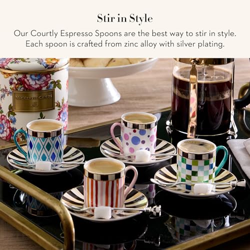 MACKENZIE-CHILDS Espresso Spoon Set, Black-and-White Courtly
