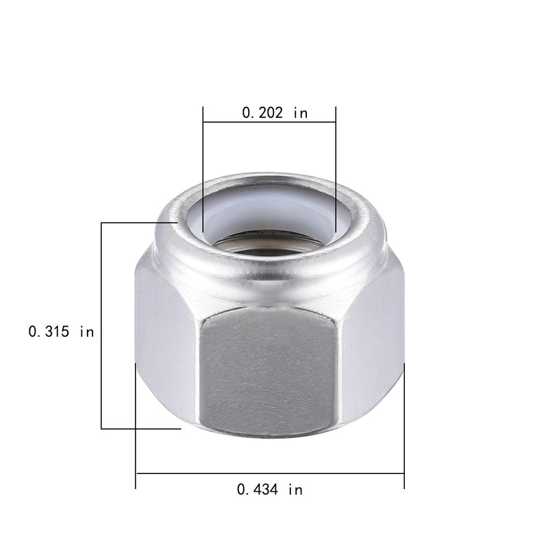 [Australia - AusPower] - Wensilon(50pcs)1/4-20 Self Clinching Nuts 304 Stainless Steel Self-Lock Nylon Inserted Hex Lock Nuts 1/4-20 50 
