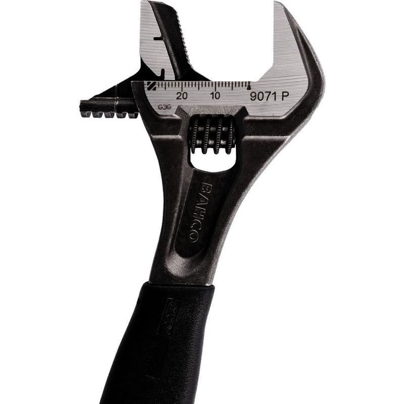 Bahco 9071P Reversible Jaw Black Ergo Adjustable Wrench, 200mm Length 8in