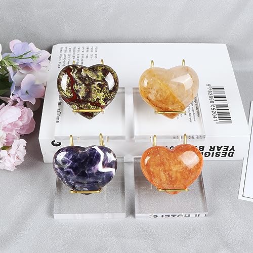 SMQ 60mm Natural Amethyst Crystal Heart Worry Stone Polished Gemstone Pocket Palm Large Chakra Crystals and Healing Stones Rock for Balancing Yoga Home Decor Amethyst（heart）