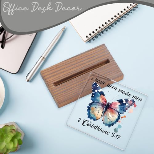 2 Corinthians 5:17 Christian Butterfly Desk Sign for Women Teen Girls Friend, Faith Based Inspirational Acrylic Plaque, Spiritual Encouragement Gift for Office Bedroom Decor EC426