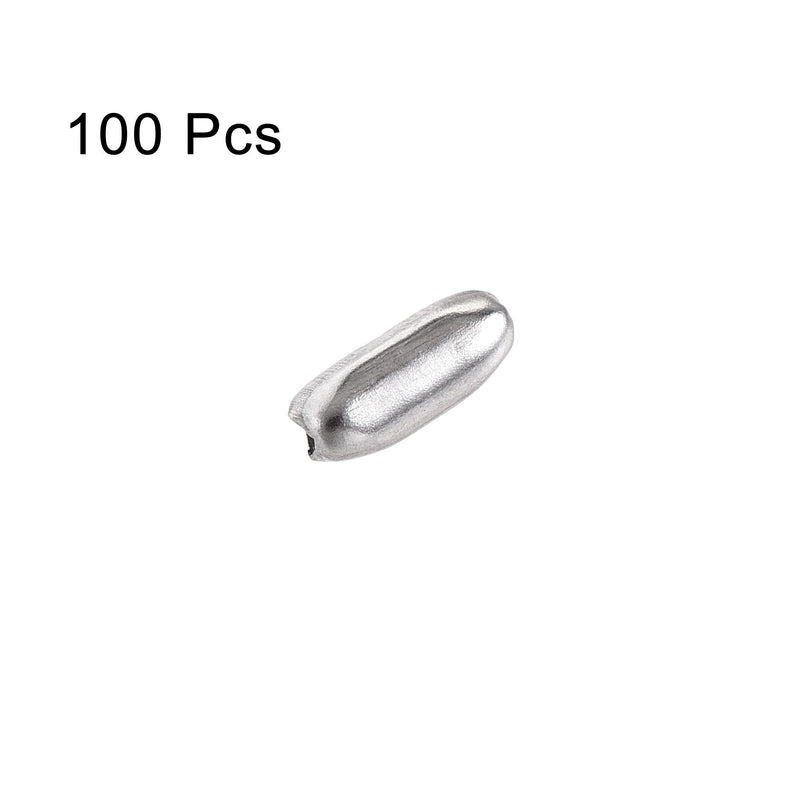 [Australia - AusPower] - uxcell Ball Chain Connector, 2mm Ball Chains Clasp Crimp Clips Link Stainless Steel Connection, Pack of 100 