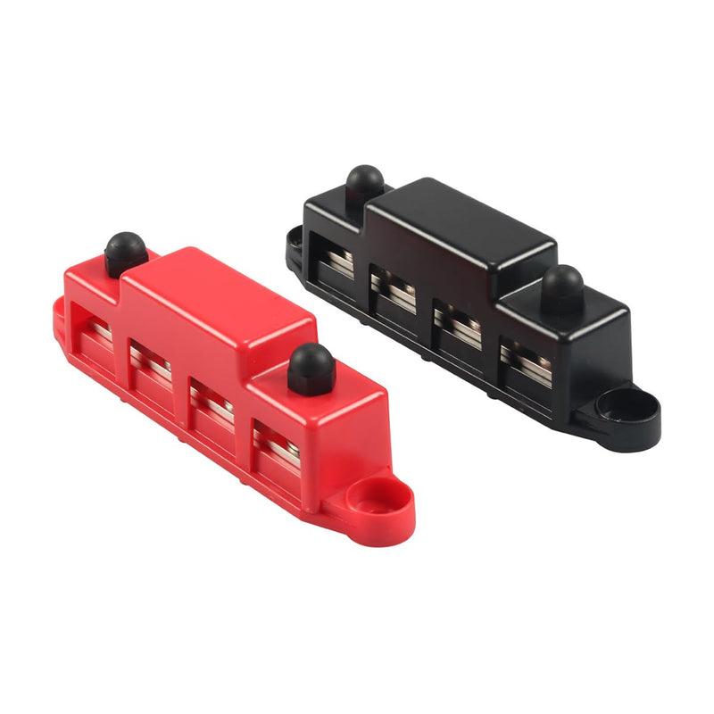 2pcs 4 Way Wiring Series RV Modification Accessories 300A Bolt Busbar Power Distribution Block for Car Solar Wiring
