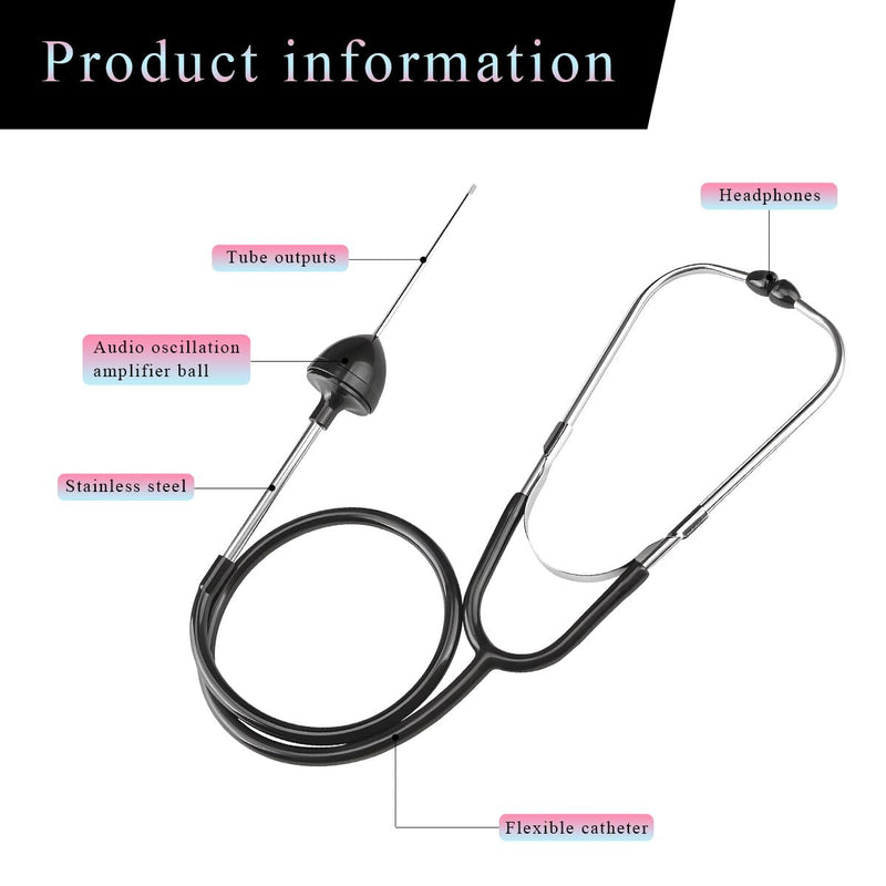 [Australia - AusPower] - Automotive Engine Stethoscope, Automotive Mechanics Stethoscope Kit Hearing Tool with Extended Probe, Engine Diagnostic Tool for Cars Trucks Motorcycles, Car Accessories 