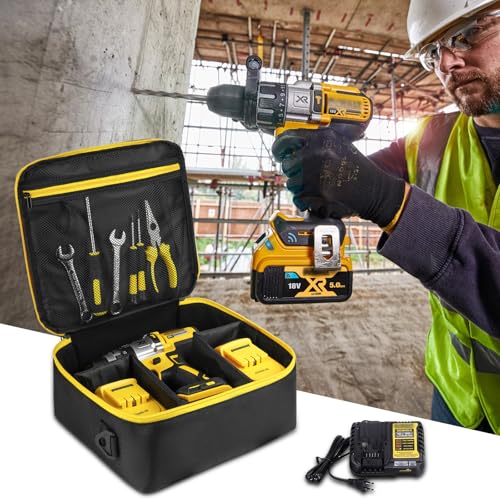 MRINCA black and yellow impact driver case compatible with Dewalt DCF900B, DCF891B, DCF961B, and DCF899B