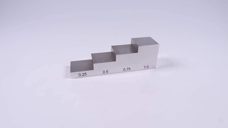 [Australia - AusPower] - 4 Step UT Block 1018 Steel Test Block 0.25''-0.5''-0.75''-1'' Step Wedge Calibration Block Conform to ASTM E797with ABS Carrying case and Certificate 