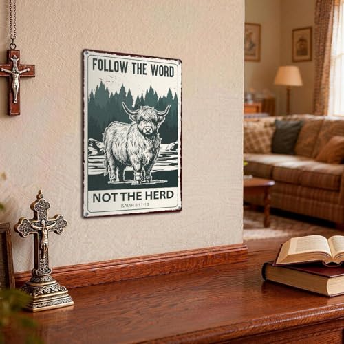 Christian Religion Bible Verses Faith Metal Sign Decor for Home Room Office Decorations, Christian Religion Bible Verses Faith Baptism Christening Gifts for Women Men, Isaiah 8:11-13