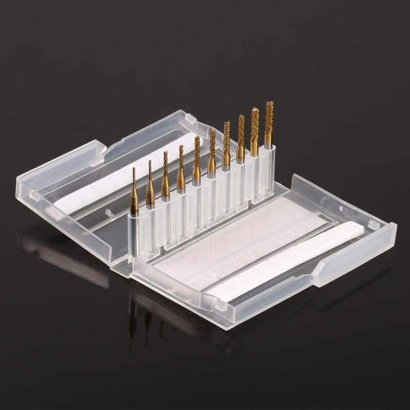 [Australia - AusPower] - 10 Pieces Milling Cutter 1.0-3.0 mm Titanium Coated End Mill Carbide CNC Cutting Inserts Tools 