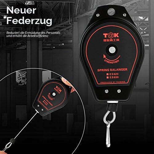 Spring Scale Retractable 0.6 to 2.0 kg Capacity Heavy Duty Hanging Tool Holder ES620 (Black) | Hanging Tool Holder Heavy Duty Assembly Line Assembly