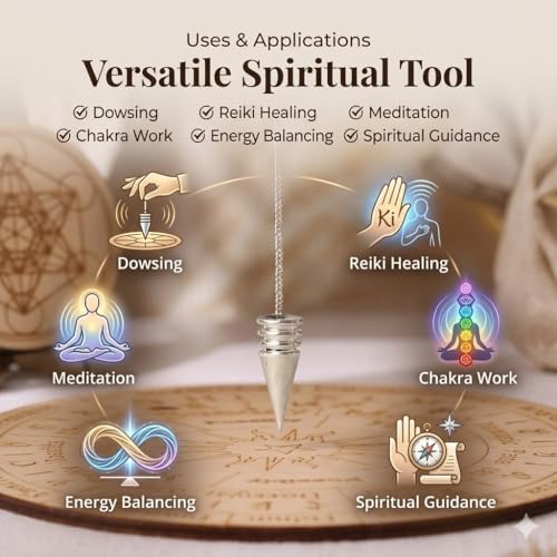 Jet Authentic Vortex Copper Metal Pendulum with Chain for Meditation, Dowsing & Spiritual Practices | Spiritual Tool Copper Divination Pendulum