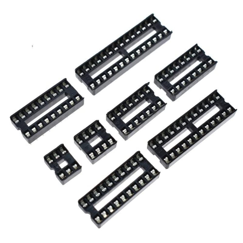 66pcs DIP IC Female Adapter Solder Type Socket Kit 6/8/14/16/18/20/24/28 Pins