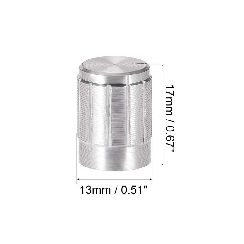 [Australia - AusPower] - uxcell 3pcs Potentiometer Knob Cover Cap Silver Tone Aluminum 6mm Shaft Dia. Rotary Knob 13mm Dia. X 17mm Height Volume Control Knob 