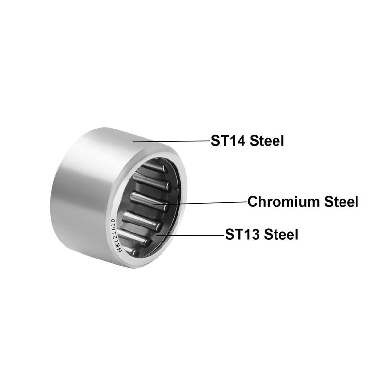 [Australia - AusPower] - Drawn Cup Needle Roller Bearings, 10pcs HK121610 Open End Caged Bearing, 12mm Bore, 16mm OD, 10mm Width ST14 Steel Single Row Roller 