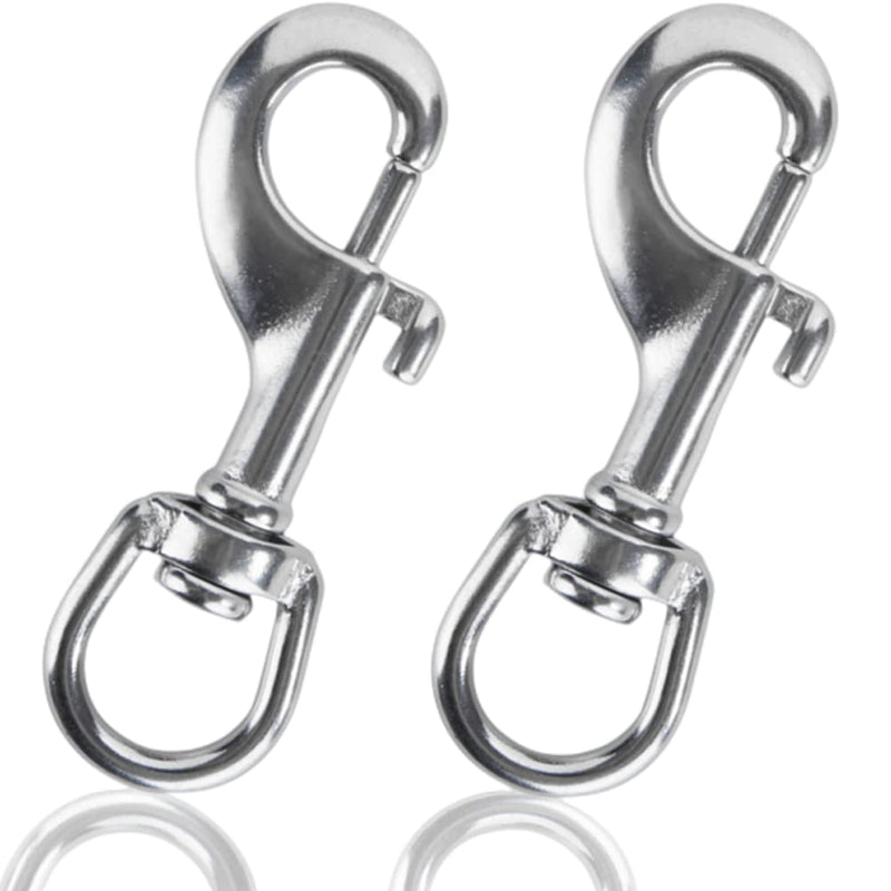 [Australia - AusPower] - Swivel Eye Snap Hook, Single Ended Bolt Snap Clips, Marine Grade Stainless Steel 316 Clips for Diving Keychain Dog Leash Camera Strap Clothesline (Set of 4) (80mm) 80mm 