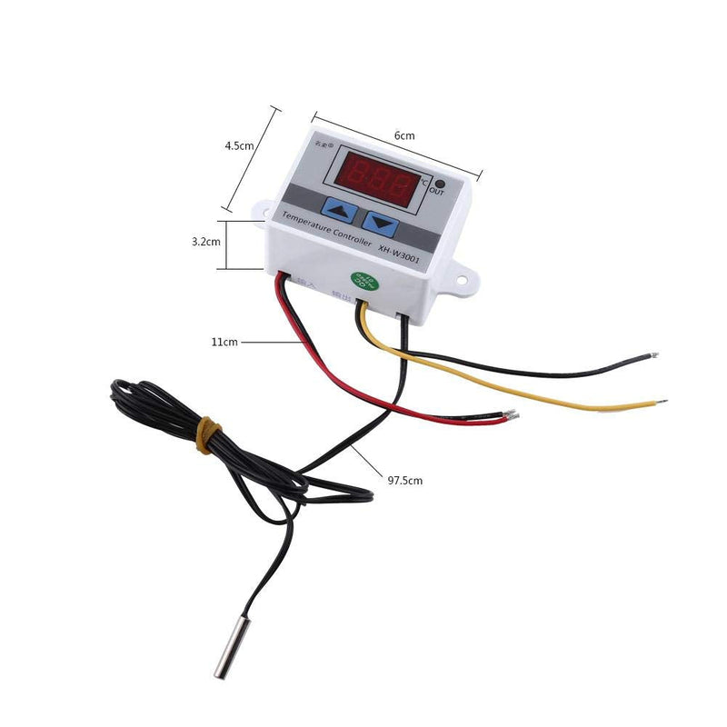 [Australia - AusPower] - Digital Temperature Controller, High Power 120W DC12V Temperature Control Switch, 10A Thermostat Controller with Probe, -50 to 110°C, for RV, Car, Industrial, Lab, and Home Use 