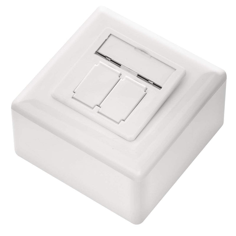 deleyCON CAT 6a Universal Network socket - 2x RJ45 Port - screened - Mounted/Flush - 10 Gigabit Ethernet Network - EIA/TIA 568A&B - White/Plain white | Universal, shielded, surface-mounted or flush-mounted, 10 Gigabit Ethernet network, EIA/TIA 568A&B