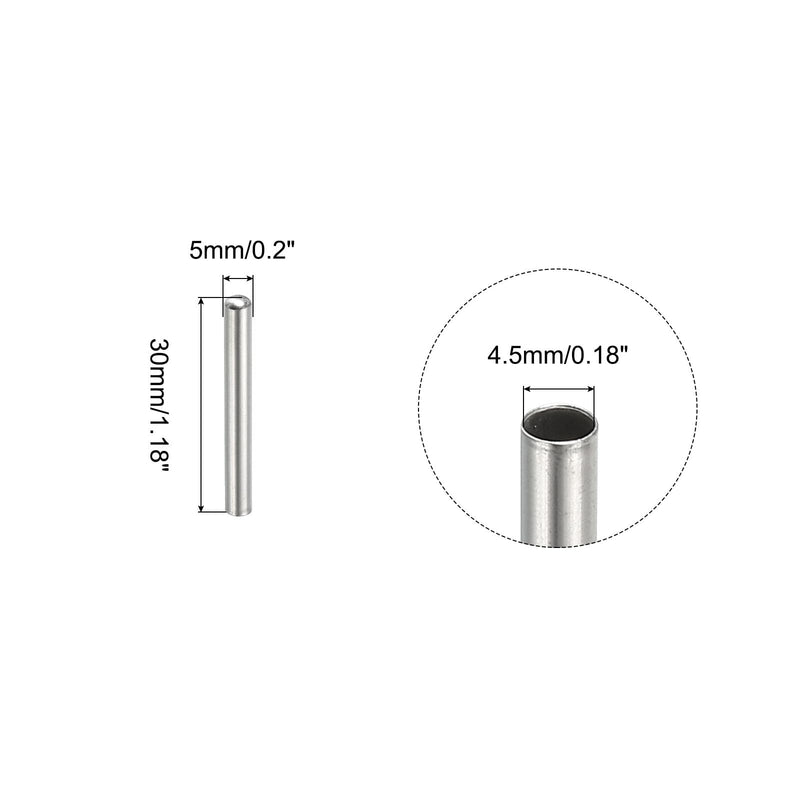 [Australia - AusPower] - PATIKIL Pack of 5 Protective Tube Sleeves 4.5 mm ID 5 mm OD 30 mm Stainless Steel 304 Temperature Measurement 