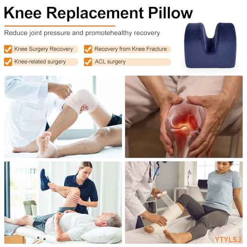 Knee Replacement Pillow for Post Surgery Recovery, Knee Surgery Recovery After Surgery Hip Abductor Pillow Maintains Leg Fixators While Sleeping Deep Blue