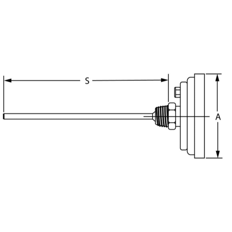 Industrial Bimetal Thermometer 3" Face x 2-1/2" Stem, 0-250°F, S.S. Case w/Calibration Dial 1 ['2-1/2" Stem, 0-250Â°F']