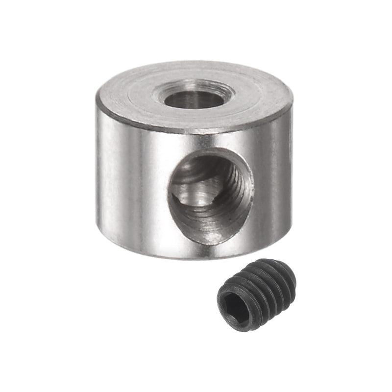 [Australia - AusPower] - uxcell 10pcs Set Screw Collars 2mm Bore Stainless Steel Shaft Collars, 7mm OD, 7mm Width, Landing Gear Stopper Wheel Collar 