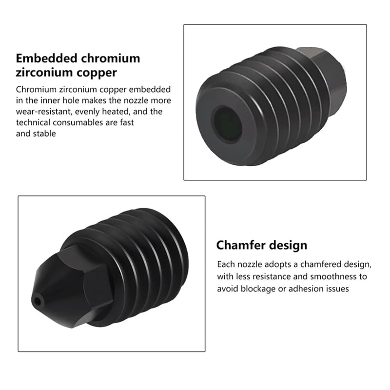 [Australia - AusPower] - 2 Pack 3D Printer Upgraded Nozzle Hardened Steel Clone High Flow High-Temperature Single Hole Nozzle for Bambu Lab x1c p1p Upgraded Hotend (0.6mm) 0.6mm 