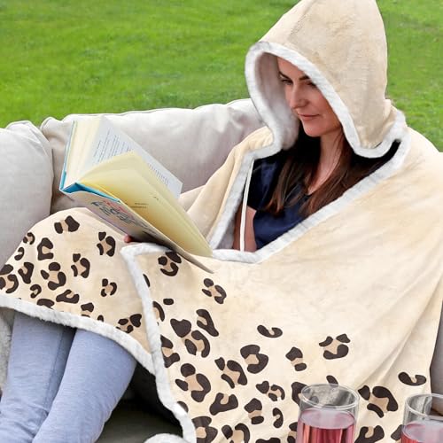 Vprintes Gifts for Her - Sherpa Fleece Wearable Blanket Hoodie -Gifts for Wife from Husband Trophy Wife