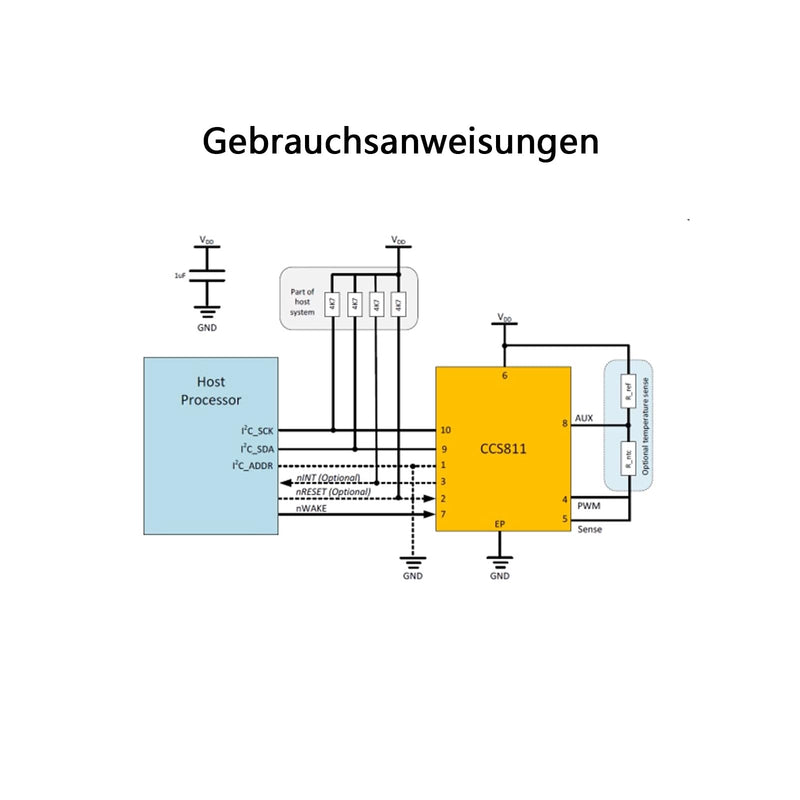 [Australia - AusPower] - CCS811 Carbon Monoxide CO VOCs Air Quality Numerical Gas Sensors Module High Precision Power Digital Gas Sensor with Extremely Low Power 