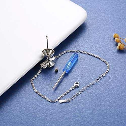 Sterling Silver Rose Urn Bracelet Ring Women Cremation Jewelry for Ashes urn bracelet 1