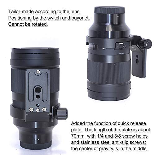 iShoot Lens Tripod Mount Ring for Sigma 40mm f/1.4 DG HSM Art Lens, CNC Machined Aviation Aluminum Lens Collar Support Bracket Holder, Bottom is ARCA-SWISS Fit Quick Release Plate for Tripod Ball Head