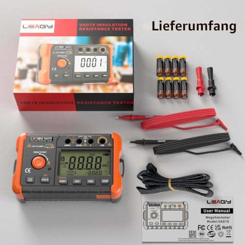 VICTOR VC60B+ Digital Insulation Resistance Tester Megohm Meter DC250/500/1000V AC750V Orange with Black by VICTOR