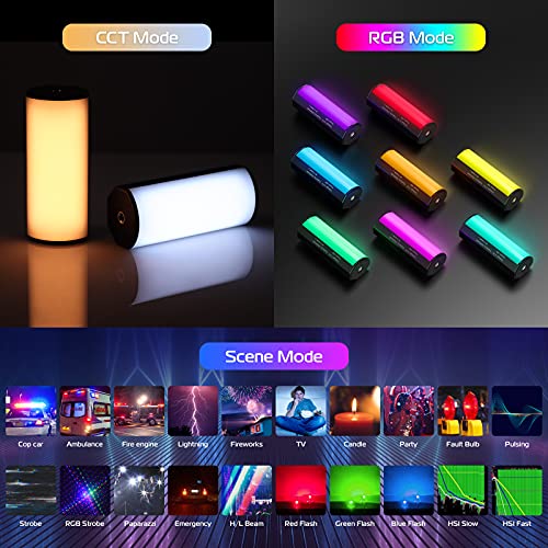 ULANZI RGB Light Wand, 360° Full Color Magnetic Mini Light Stick for Video Photography, 2500-9000K 2000mAh Rechargeable Handheld LED Light Tube for Painting Vlog TikTok YouTube 1 Piece - Mini