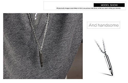 Bullet Ashes Necklace Holder Memorial Keepsake Stainless Steel Urn Pendant Necklace Cremation Jewelry Black