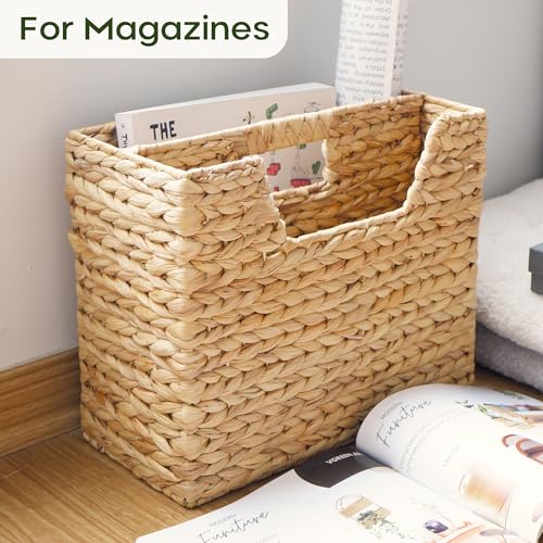 Chi An Home Wicker Magazine Basket Water Hyacinth Handwoven Magazine Holder