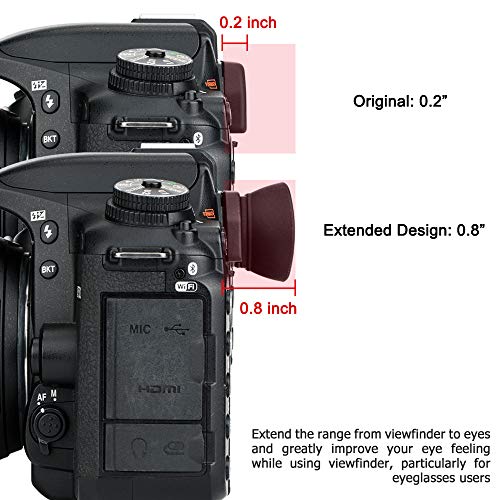 JJC Silicone Extended Eyecup Viewfinder, Replace Nikon DK-20 21 23 24 25 28 Replaces Nikon DK-20/21/23/24/25/28