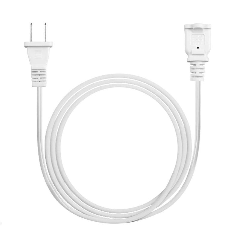 [Australia - AusPower] - 2 Prong Extension Cord US AC 2-Prong Male and Female Power Cable SPT2 16AWG 13A/125V, USA Outlet Saver Power Extension Cord Cable for NEMA 5-15P to NEMA 5-15R 3FT White 