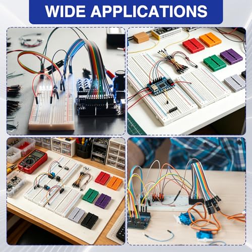 Breadboard Kit con 830、400 Breadboard 6 Mini Breadboard 65 Bridges | Breadboard Kit Breadboard Electron ik Proto Shield Distribution for Arduino and Electrical Connections