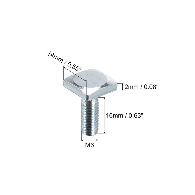 [Australia - AusPower] - uxcell Square Head Bolt, 10pcs M6x17.5mm Fully Thread Carbon Steel Grade 4.8 Square Machine Screws 10 