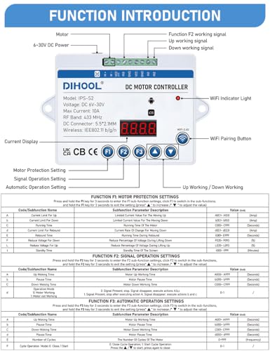 DIHOOL DC Motor Controller for Linear Actuators, 6V-30V DC Smart Switch WIFI Controller actuator controller