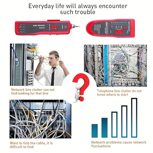 G GIARAON red wire tracker RJ11 RJ45 line finder cable tester for telephone and network continuity checks