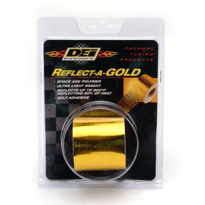 Design Engineering 10395 Reflect-A-Gold 1.5" x 30' | High-Temperature Heat Reflective Adhesive-Backed Insulation Tape/Wrap | Made in USA 1.5" x 30' Roll